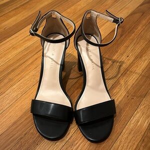 Kelly & Katie block heel sandal leather black size 8